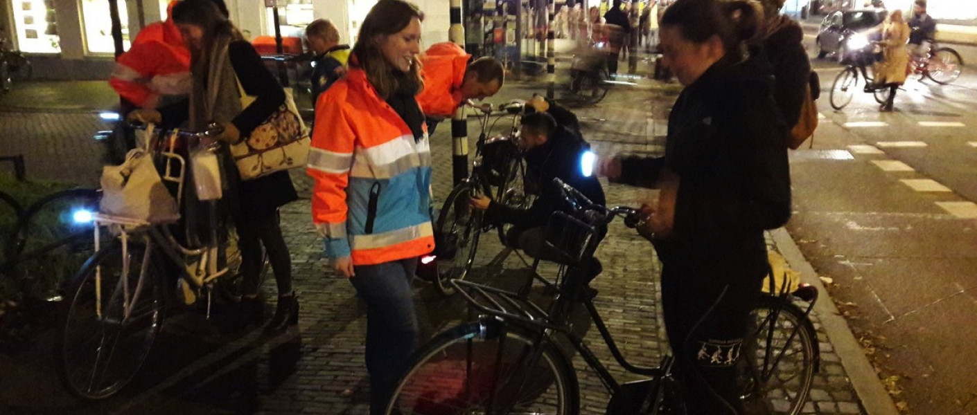 Fietsverlichtingsactie Maliebaan
