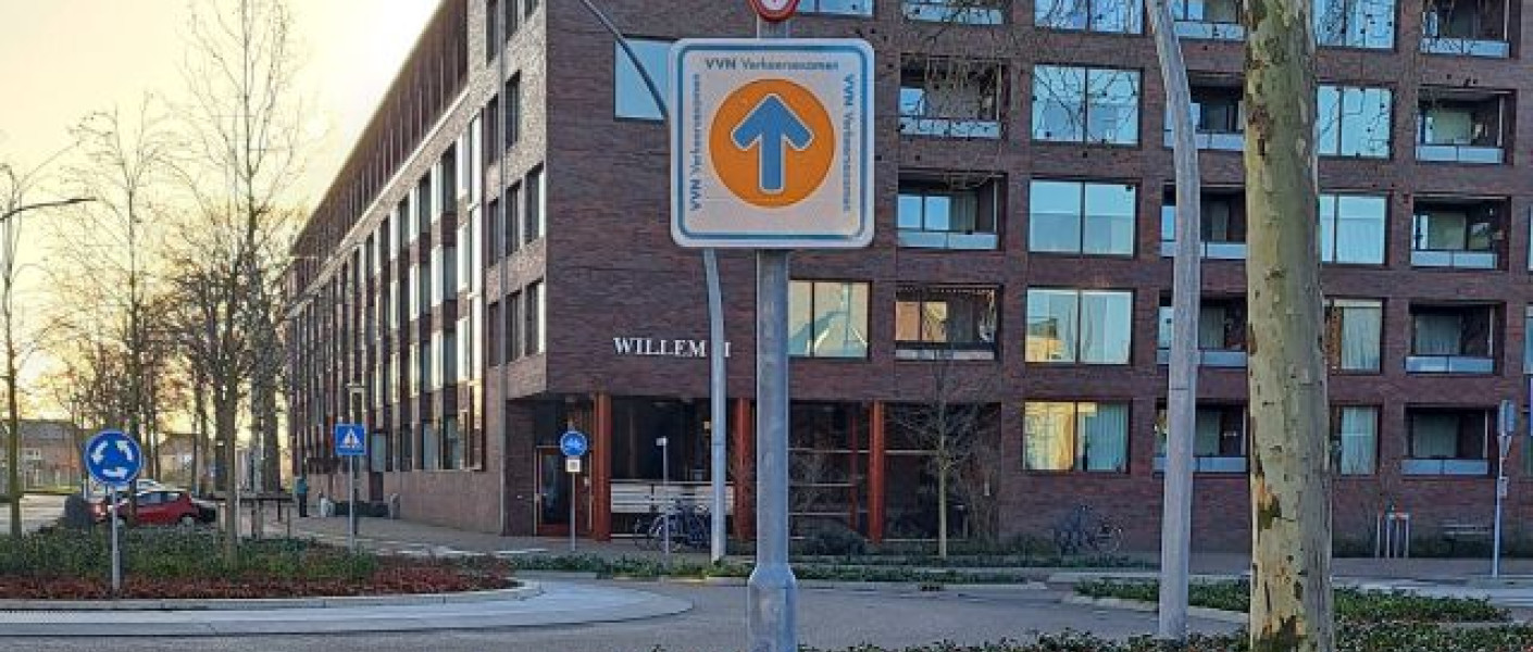 Permanent bordje route verkeersexamen