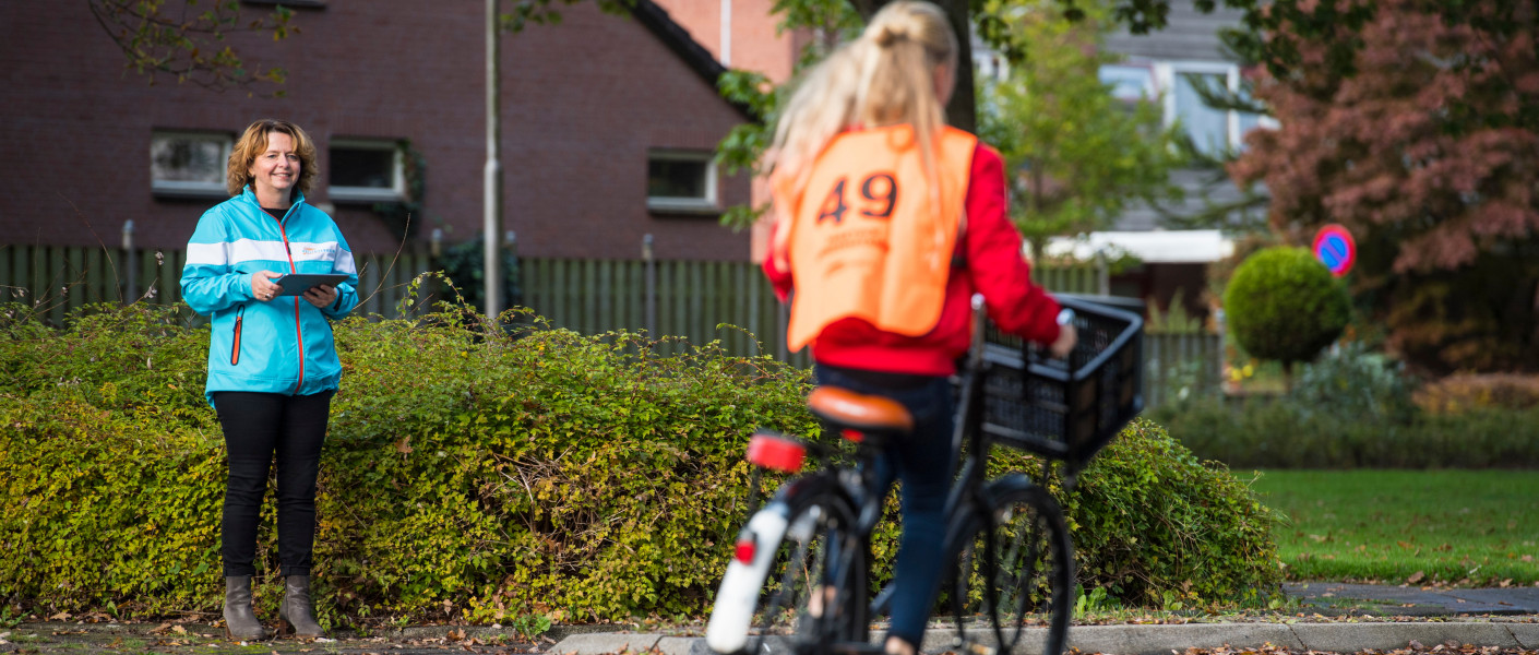Praktisch verkeersexamen met controlepost