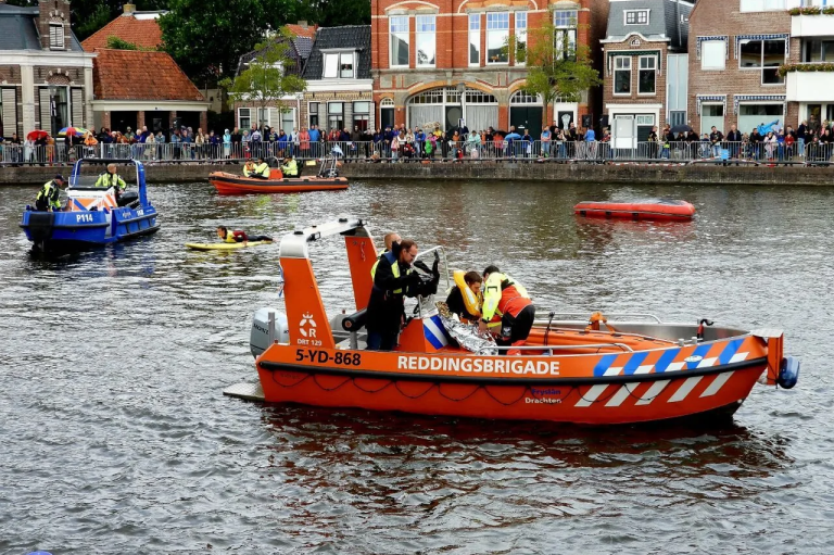 Reddingsbrigade in actie