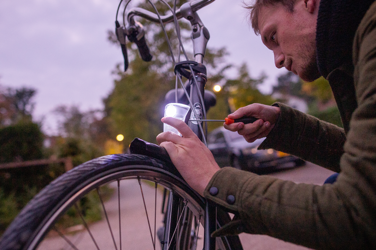 Reparatie fietsverlichting