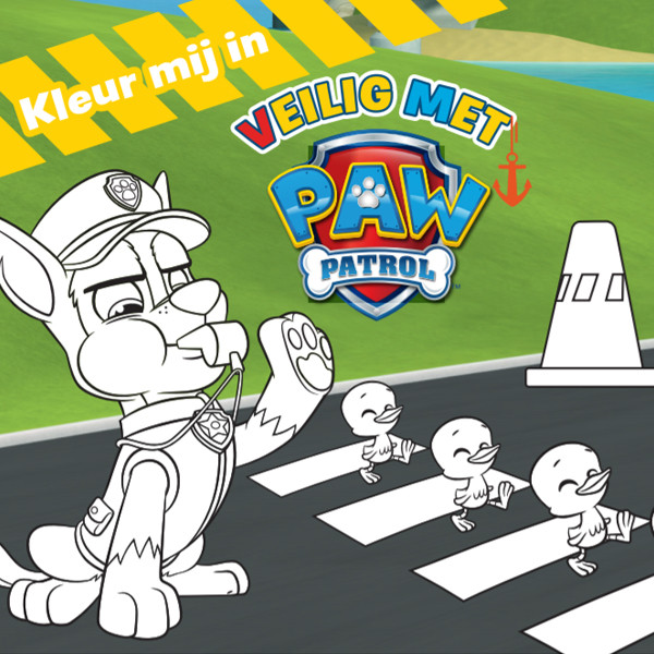 Veilig Verkeer Nederland PAW Patrol folders Chase kleurplaat