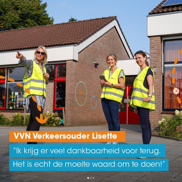 VVN Verkeersouder Lisette zet zich in voor het VVN Verkeersexamen in haar gemeente